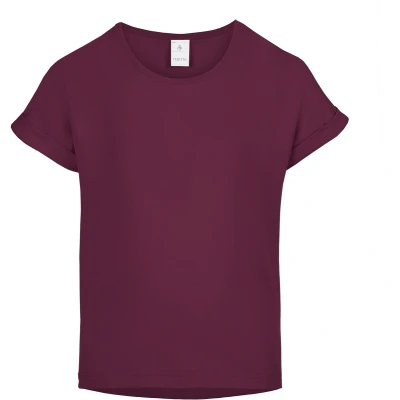 Afbeelding van Merry Style Meisjes T shirts Sport Crop Gym Yoga Hardlopen Wijnrood 116 MS MS10 468 BL