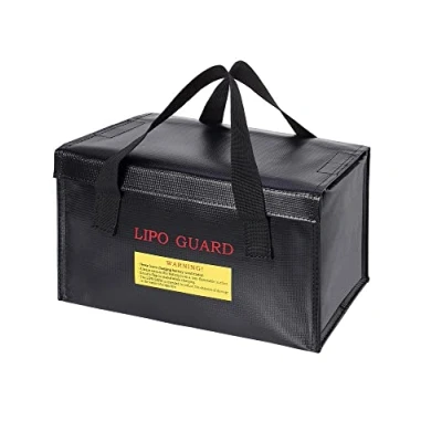 Afbeelding van WANGCL Draagbare Lipo Batterij Tas Brandwerende Waterdichte Safe Bag Oplaadtas voor Li po Drone Power Bank 260x130x150mm Zwart