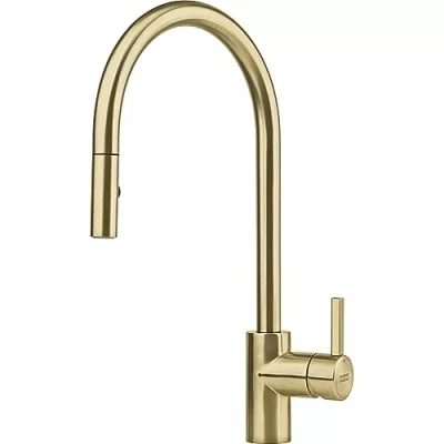 Afbeelding van Franke gouden Keukenkraan Eos Neo met uitloop uittrekbare sproeikop pvd gold 115.0681.244