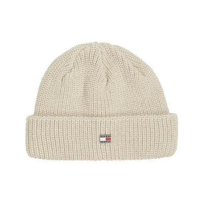 Afbeelding van Tommy Jeans Heritage Short Beanie Unisex Muts, Maat: One Size, Newsprint