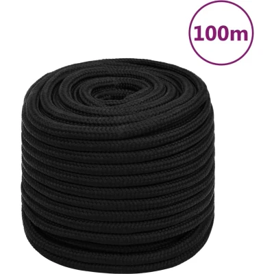 Afbeelding van vidaXL Werktouw 16 mm 100 m polyester zwart