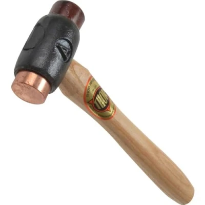 Afbeelding van Thor 208 Koper, dubbelzijdige hamer van ongelooide huid, maat A, (bruin, zwart)
