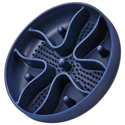 Afbeelding van anti gulping voor hondenbak, Doweiss siliconen slow feeder insert bak hond katten (donkerblauw)