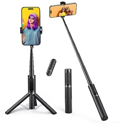 Afbeelding van ATUMTEK Bluetooth Selfie Stick Driepoot, Mini Verlengbare 3 in 1 Aluminium met Draadloze Verre en Driepoottribune 270 omwenteling voor iPhone 11/11 Pro/XS/XS/XR/X/8/7, Samsung Smartphone