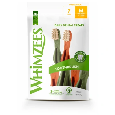 Afbeelding van Whimzees Tandenborstel 1 Weeks Voordeel Verpakking Hondensnacks Dental 11.4 cm 230 g 7 stuks Medium
