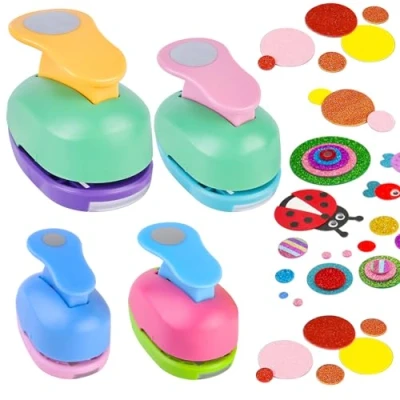 Afbeelding van Stanzer rond 4 stuks, papierpons, cirkels, motiefpons, uitstans rond, motief perforator voor scrapbooking, fotoalbum, handwerk, knutselen, foto&#039;s, wenskaarten, cadeauhangers (8, 16, 25, 38 mm)