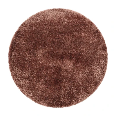 Afbeelding van Rond Hoogpolig vloerkleed Blushy Terra/Bruin Ø 160cm Adana Carpets