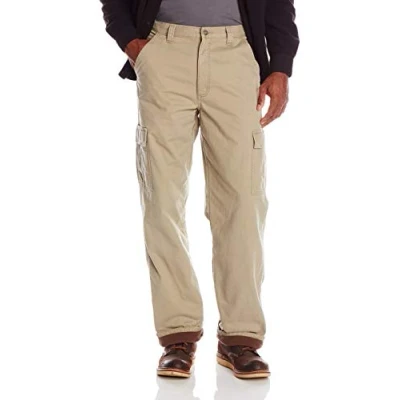 Afbeelding van Wrangler Men&#039;s Authentics Fleece Lined Cargo Pant, British Khaki Twill, 38W x 32L