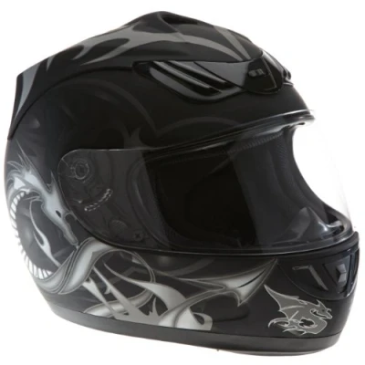 Afbeelding van Protectwear H510 11SW XL motorhelm, integraalhelm met drakendesign, maat XL, zwart/zilver