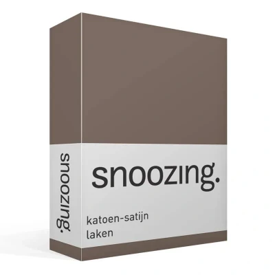 Afbeelding van Snoozing Katoen satijn Laken Tweepersoons 200x260 cm Bruin