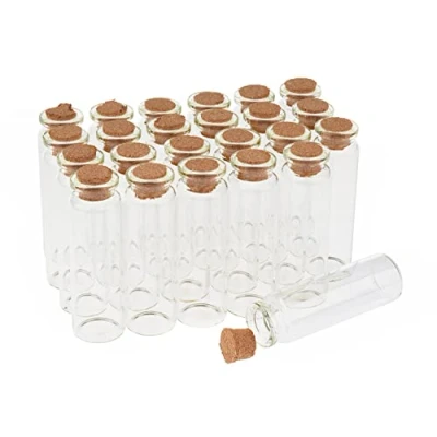 Afbeelding van VBS XXL glazen flessen met kurk, 20 ml, 24 stuks