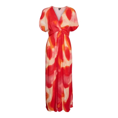 Afbeelding van VERO MODA maxi jurk met all over print rood