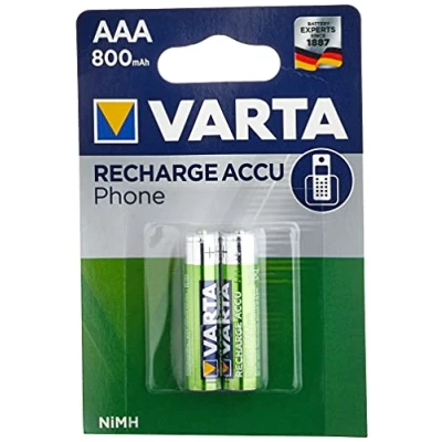 Afbeelding van Varta Micro AAA batterij voor DECT telefoons 800mAh, 1,2V, NiMH, 1 pak(2 stuks)