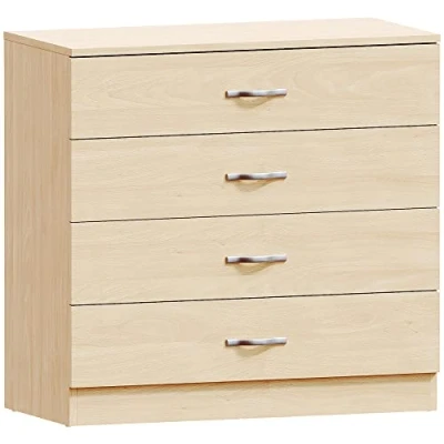 Afbeelding van Vida Designs huiskist met klep, 4 laden handgrepen en metalen rails unieke ladehouder Riano