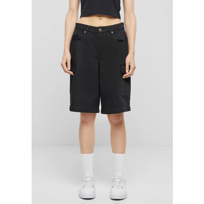 Afbeelding van Urban Classics Ladies Cotton Cargo Bermuda Korte broek zwart 29 100% katoen Basics