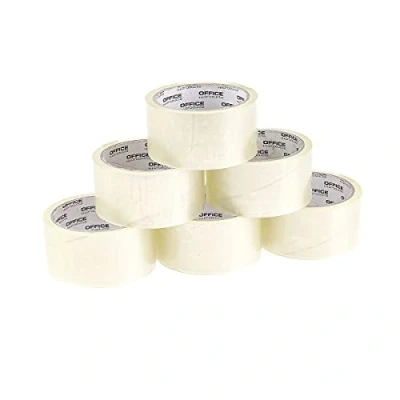 Afbeelding van OFFICER PRODUCTS 15025031 90 verpakkingstape Kleur: Transparant/ 6 rollen/Breedte 48 mm x Lengte 46 m/Gekleurde PP met acryllijm/Verpakkingstape Tape Pakkettape /