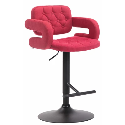 Afbeelding van Barkruk Moelv Stof Zwart Frame Rood