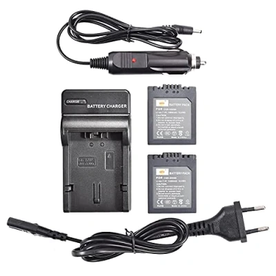 Afbeelding van DSTE® (2 stuks) vervangende batterij en DC62E reisoplader kit voor Panasonic CGR S006E Lumix DMC FZ30 FZ50 FZ28 FZ18 FZ8 FZ38 FZ35 FZ7 LEICA V LUX1 camera