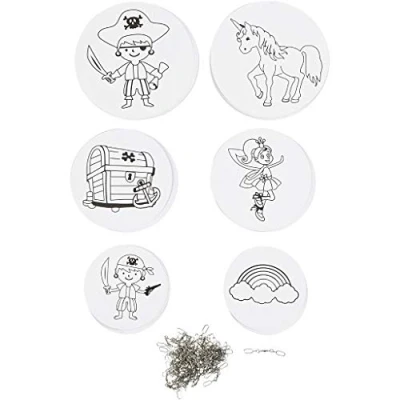Afbeelding van Creotime Mobiel Piraten En Eenhoorns 12/15/18 Cm Karton Wit 20 Sets