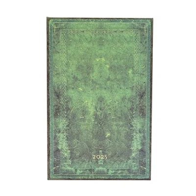 Afbeelding van Pacific Blue Bold (Old Leather Collection) Maxi 12 month Horizontal Hardback Dayplanner 2025 (Elastic Band Closure): tydzień na dwóch stronach, zamykany gumkę, papier 100 gsm