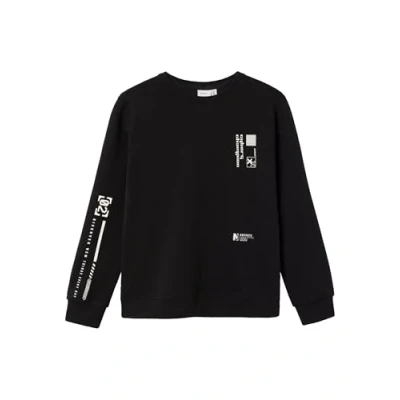 Afbeelding van NAME IT KIDS sweater NKMLASSIE met printopdruk zwart/wit