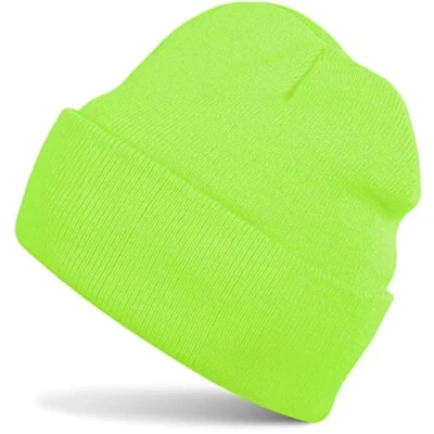 Afbeelding van styleBREAKER uniseks warme muts, fijn gebreide muts dubbel gebreid, winter 04024029, Farbe:Neon groen