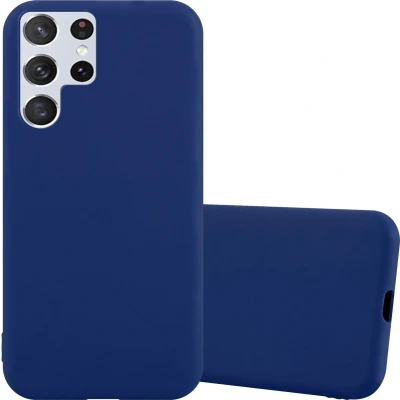 Afbeelding van Cadorabo Hoesje geschikt voor Samsung Galaxy S22 ULTRA in CANDY DONKER BLAUW Beschermhoes TPU silicone Case Cover