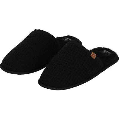 Afbeelding van Apollo Pantoffels heren Zwart Gebreide maat 41/42 Sloffen 42