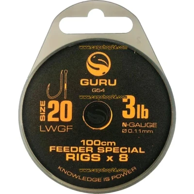 Afbeelding van Guru LWGF Feeder Special 100cm (8 rigs) Maat : 0.11mm haak 20