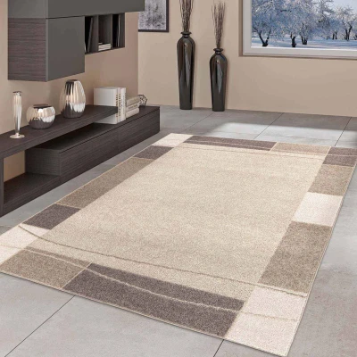 Afbeelding van Modern Vloerkleed City Chic Lijstmotief Bruin 160x220 Cm