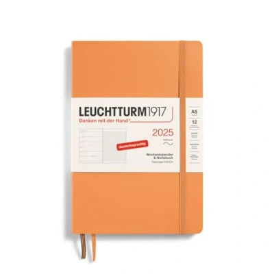 Afbeelding van LEUCHTTURM1917 370510 weekkalender &amp; notitieboek medium (A5) 2025, zachte kaft, abrikoos, Duits