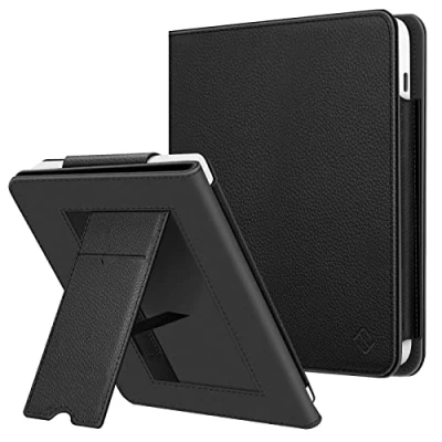 Afbeelding van Fintie Hoes compatibel met Tolino Vision 6 2021 / Kobo Libra 2 kickstand beschermhoes kaartenvak polsband en automatische slaap /waakfunctie, (*Zwart)