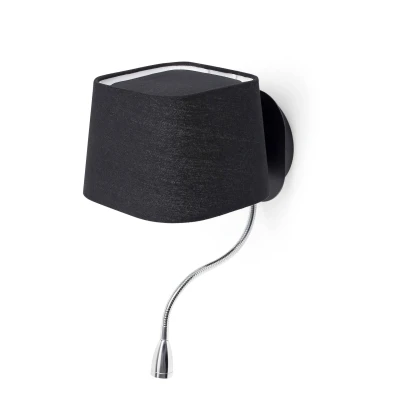 Afbeelding van Faro Lighting Sweet 1 Light Indoor Wandlamp Zwart met Leeslamp, E27