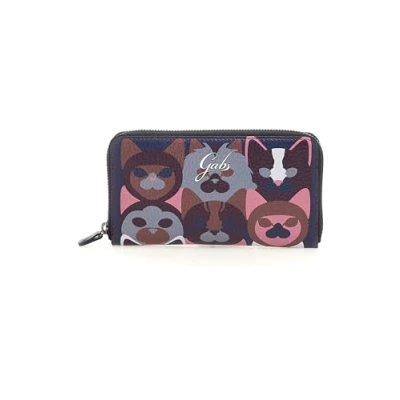 Afbeelding van Gabs Leren Portemonnee GMONEY17 Animals + Bull Wallet Pop Cats Chianti Veelkleurig