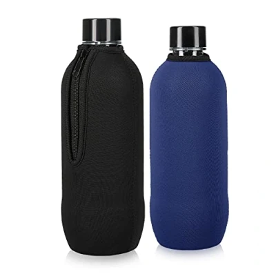 Afbeelding van kwmobile 2x flessenkoeler Hoes compatibel met Sodastream Crystal, Crystal 2.0 en Penguin Voor 615 ml flessen Koeler in zwart/blauw
