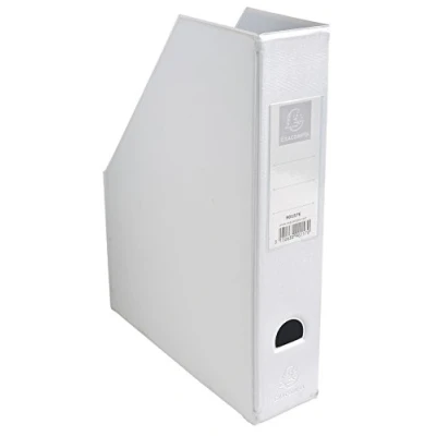 Afbeelding van Exacompta 90157E tijdschriftenhouder, stijf, met 7 cm rug, PVC, wit, 10 stuks