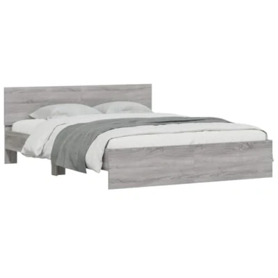 Afbeelding van vidaXL Bedframe met hoofdeinde en LED grijs sonoma eiken 150x200 cm
