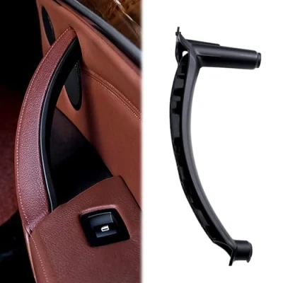 Afbeelding van TTCR II Deurtrekgreep Compatibel met BMW X5 E70 2008 2013, X6 E71/E72 2014, Rechts achter interieur passagiersdeur handvat trim (lederen hoes NIET inbegrepen)
