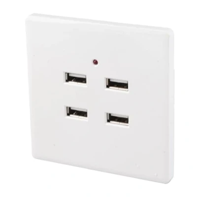 Afbeelding van Nikou USB wandcontactdoos, 4 poorten, DC 5 V, thuiskantoor, elektrische oplader (110 250 V)