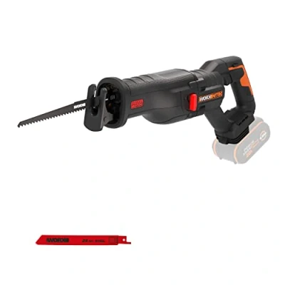 Afbeelding van WORX WX516.9 NITRO accu reciprozaag, 20 V, sterke borstelloze motor, snelle vervanging van zaagblad, variabele zaagsnelheid, LED licht, incl. hout en metaalzaagblad, zonder oplader