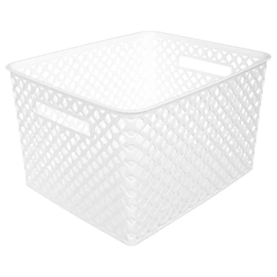 Afbeelding van 5Five Opbergmand/box van kunststof wit 30 x 37 21 cm 19 liter Opbergmanden