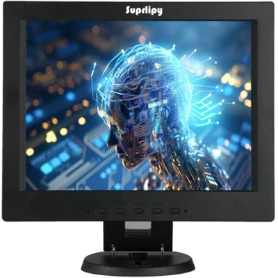 Afbeelding van 30,5 cm (12 inch) TFT LCD veiligheidsmonitor, resolutie 800 x 600, 4:3, kleine HDMI monitor met afstandsbediening, geïntegreerde luidspreker, draagbare USB ingang, VGA AV BNC