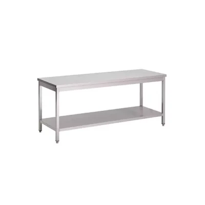 Afbeelding van Gastro M RVS werktafel met onderblad 88x120x70cm