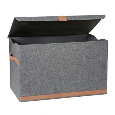 Afbeelding van Love it Store Premium Opbergbox met deksel Kist van hoogwaardig stof Extra groot en stevig Grijs 62x37,5x39 cm