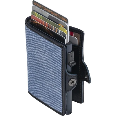 Afbeelding van Tony Perotti Furbo Jeans RFID Pasjeshouder met papiergeldvak, blauw