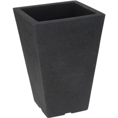 Afbeelding van Bloempot capri vierkant 24x24x35 cm antraciet