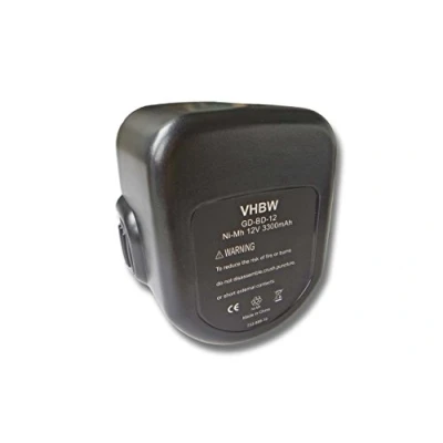 Afbeelding van vhbw NiMH accu 3000mAh (12V) voor gereedschap Black &amp; Decker AST12, AST12XC, AST2, AST2XC zoals A9252, A9266, A9275, PS130, PS130A.