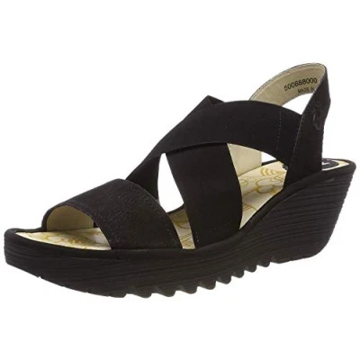 Afbeelding van Fly London Yaji888fly sandalen met open neus voor dames, Zwart 000, 39 EU