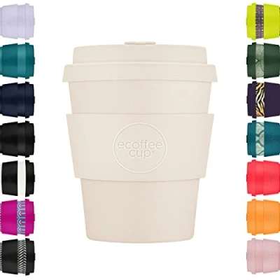 Afbeelding van Ecoffee Cup 8oz 240ml Herbruikbare Eco vriendelijke 100% Plantaardige Koffie met Siliconen Deksel &amp; Mouw Melamine Gratis Biologisch Afbreekbare Vaatwasser/Magnetron Safe Travel Mok, Waicara