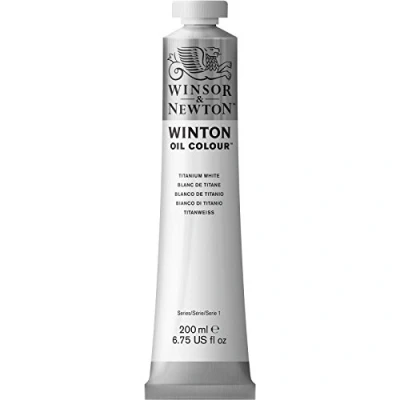 Afbeelding van Winsor &amp; Newton 8840010 Winton fijne olieverf van hoge kwaliteit met gelijkmatige consistentie, lichtecht, dekkingskracht en rijk aan pigmenten 200ml Tube, Titanium White